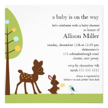 Inbjudan för skogsmarkbabyAnimails baby shower