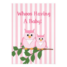 Inbjudan för ugglamor- och barnbaby shower