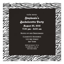 Inbjudan för zebra tryckBachelorette party