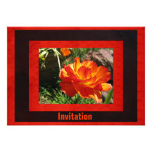 Inbjudan - Orange-Gult blomma - som är som kan anv