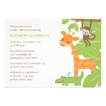 Inbjudningar för baby shower för djungelSafaridjur