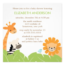 Inbjudningar för baby shower för djungelSafaridjur