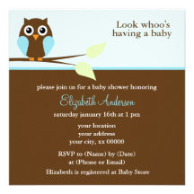 Inbjudningar för baby shower för modblåttuggla
