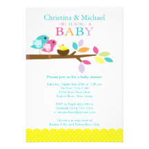 Inbjudningar för babyfågelNestl baby shower