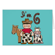 Inbjudningar för Cowboy6efödelsedag Hälsnings Kort