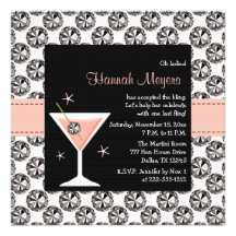 Inbjudningar för diamantMartini Bachelorette party