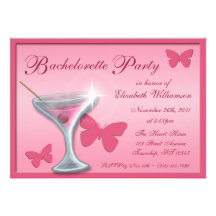Inbjudningar för fjärilsMartini Bachelorette party