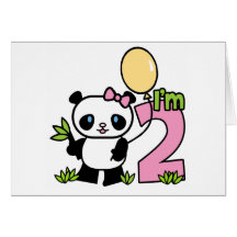 Inbjudningar för födelsedag för Pandaflicka 2nd Hälsningskort