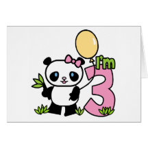 Inbjudningar för födelsedag för Pandaflicka 3rd Hälsningskort