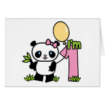 Inbjudningar för födelsedag för Pandaflicka första Hälsnings Kort