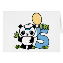 Inbjudningar för födelsedag för Pandapojke 5th Hälsningskort
