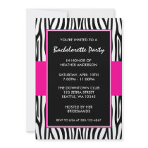 Inbjudningar för shock rosasebraBachelorette party