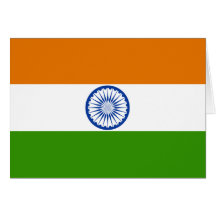 Indien flagga hälsnings kort