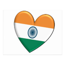 Indien hjärtaflagga vykort
