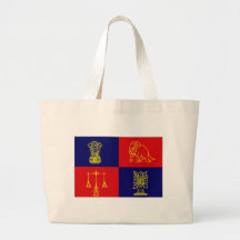 Indien presidentflagga tote bags