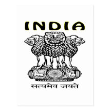 Indien vapensköld vykort
