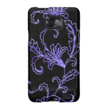 Indigoblå broderi samsung galaxy s2 fodral