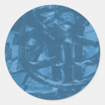 Industriell Themed abstrakt design i Blue. Klistermärke
