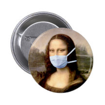 Influensasäsongen Mona Lisa med maskerar Nål