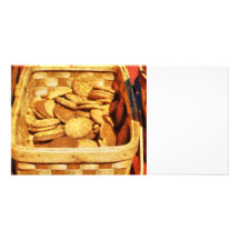 Ingefärskakakakor i basket fotokort mall
