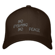 Ingen fiske broderad hatt