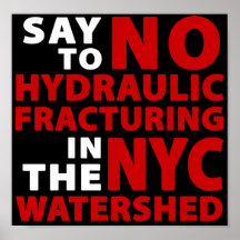 Ingen Fracking i NYC-vattendelaren - affisch, svar