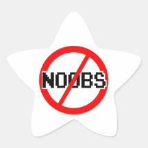 INGEN NOOBS - apa för geek/hacker/pc/code Stjärnformat Klistermärke