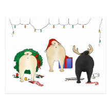 Ingenting knuffar jul för en mops vykort