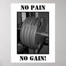 INGET SMÄRTA INGEN AFFÄRSVINST! Weightliftingaffis Posters