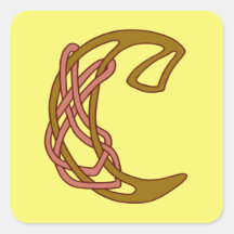 Initial monogram C för Celtic fnurrabrev Klistermärken