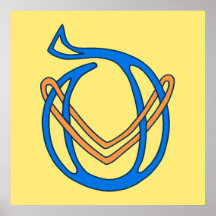 Initial monogram D för Celtic fnurrabrev Affischer
