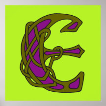 Initial monogram E för Celtic fnurrabrev Affischer