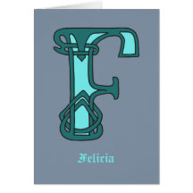 Initial monogram F för Celtic fnurrabrev Kort