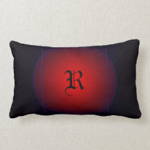Initial Monogram moderna Goth för röd brudbrudgum Prydnadskuddar
