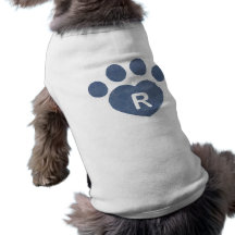 Initial Pawprint hjärta (R) Djur Shirt