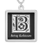 Initial personlig för svartvit b-Monogram Smycken