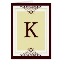 Initiala Notecard Hälsnings Kort