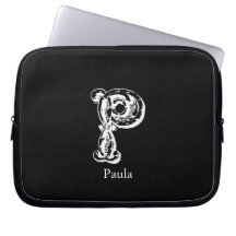Initialer för Monogrambrev P Laptopskydd