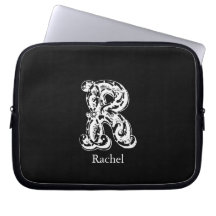 Initialer för Monogrambrev R Laptopskydd Fodral