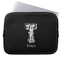 Initialer för Monogrambrev T Laptopskydd Fodral
