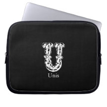 Initialer för Monogrambrev U Laptopskydd