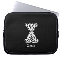 Initialer för Monogrambrev X Laptop Datorfodral