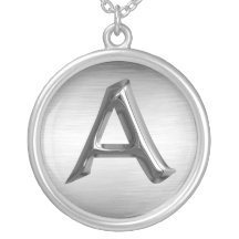 Initialt silverhalsband för brev "A"