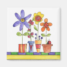 Inlagd blommamanet kylskåpmagneter