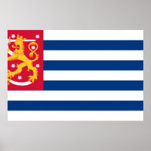 (Inofficiella) blåvita randiga Finland, Fiji Affischer