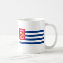 (Inofficiella) blåvita randiga Finland, Fiji Kaffe Kopp