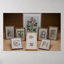 Inspirera broderad initialer i ramar posters