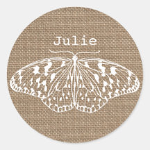 Inspirerad fjärilsklistermärke för Burlap