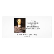 Inte bestämda Blaise Pascal allt är osäkert Rackkort Mallar