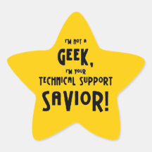 inte frälsare för teknisk service för geek 6bf5b68 klistermärken